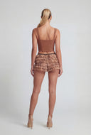 Briar Tiered Ruffle Patterned Shorts