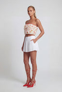 Tiered Ruffled Patterned Tube Top
