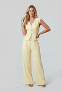 Padded Shoulder V-Neck Blazer Vest