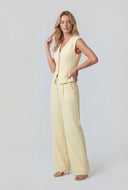 Padded Shoulder V-Neck Blazer Vest