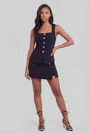 Square Neck Button Blazer Vest