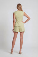 Square Neck Button Blazer Vest