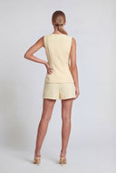 Square Neck Button Blazer Vest