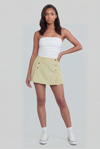 Romina Textured Button Mini Skort