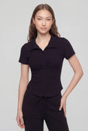 Andrea Ribbed Short Sleeve Shirt