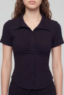 Andrea Ribbed Short Sleeve Shirt