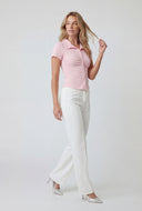 Andrea Ribbed Short Sleeve Shirt