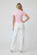 Andrea Ribbed Short Sleeve Shirt