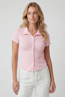 Andrea Ribbed Short Sleeve Shirt