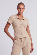Andrea Ribbed Short Sleeve Shirt