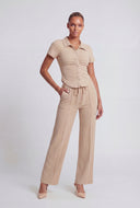 Andrea Ribbed Short Sleeve Shirt