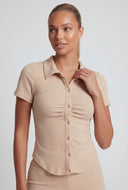 Andrea Ribbed Short Sleeve Shirt