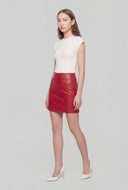 Textured Ruched Cap Sleeve Top