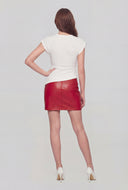 Textured Ruched Cap Sleeve Top
