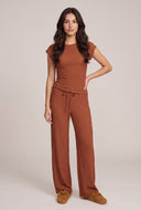 Textured Ruched Cap Sleeve Top