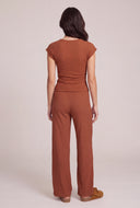 Textured Ruched Cap Sleeve Top