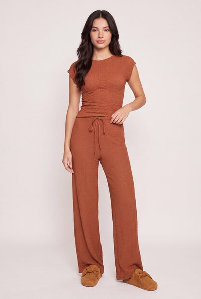 Leyla Textured Drawstring Pants