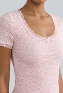 Lace Short Sleeve Crop Top
