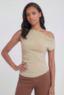 One Shoulder Asymmetrical Knit Top