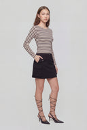 Alina Striped Ribbed Long Sleeve Crop Top