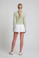Alina Striped Ribbed Long Sleeve Crop Top