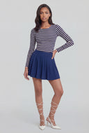 Alina Striped Ribbed Long Sleeve Crop Top