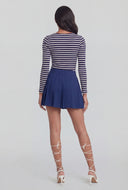 Alina Striped Ribbed Long Sleeve Crop Top