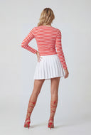 Alina Striped Ribbed Long Sleeve Crop Top