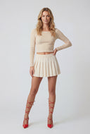 Alina Striped Ribbed Long Sleeve Crop Top
