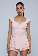 Arleth Keyhole Crop Peasant Top