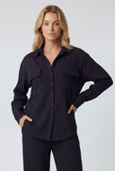 Thea Flap Pocket Button Front Shirt