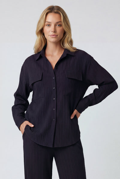 Thea Flap Pocket Button Front Shirt
