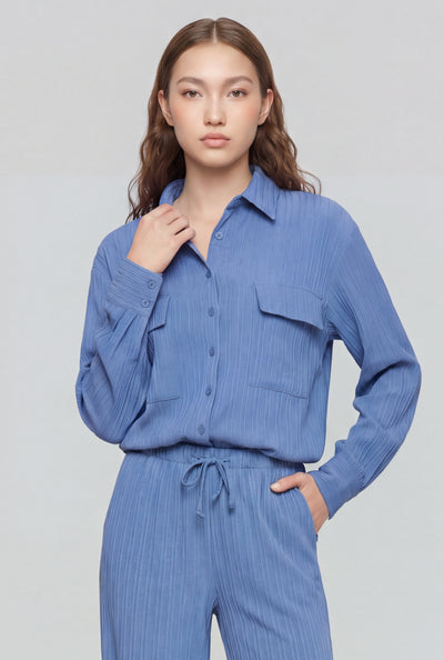 Thea Flap Pocket Button Front Shirt