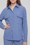Thea Flap Pocket Button Front Shirt
