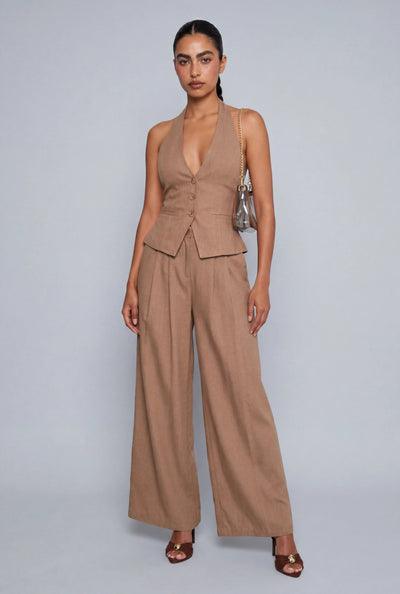 Linen Pleated Pants