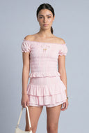 Elsa Striped Peasant Off The Shoulder Top