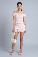 Elsa Striped Peasant Off The Shoulder Top