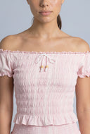 Elsa Striped Peasant Off The Shoulder Top