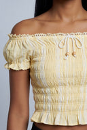 Elsa Striped Peasant Off The Shoulder Top