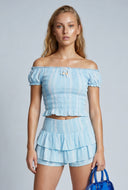 Elsa Striped Peasant Off The Shoulder Top