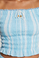 Elsa Striped Peasant Off The Shoulder Top