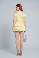 Ana Textured Off The Shoulder Crop Top