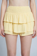 Ana Textured Tiered Ruffle Shorts