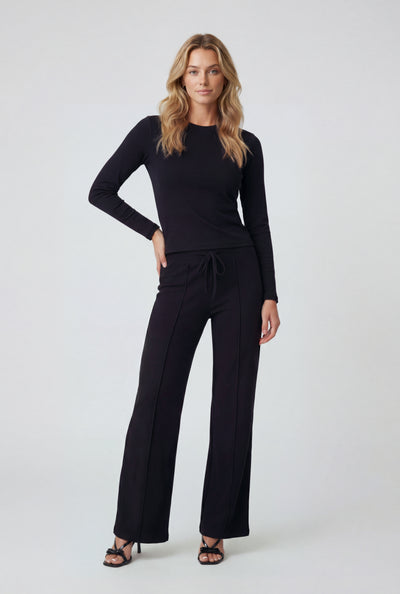 Pintuck High-Waist Drawstring Pants