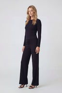 Pintuck High-Waist Drawstring Pants