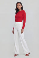 Pintuck High-Waist Drawstring Pants