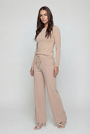 Pintuck High-Waist Drawstring Pants