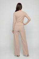 Pintuck High-Waist Drawstring Pants