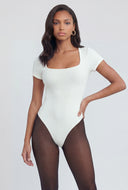Icelynn Ribbed Square Neck Bodysuit