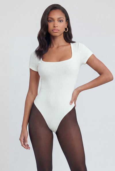 Icelynn Ribbed Square Neck Bodysuit